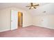 The spacious bedroom has a window, a closet, and a ceiling fan at 501 Painted Duck Ct., Myrtle Beach, SC 29588