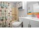 Well-maintained bathroom equipped with a shower, vanity, and seashell-themed shower curtain at 510 Fairwood Lakes Dr. # R-17, Myrtle Beach, SC 29588