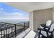 Balcony with ocean views, railing and outdoor seating during daytime at 5523 N Ocean Blvd. # 1505, Myrtle Beach, SC 29577