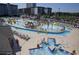 Aerial view of the lazy river, pools, and lounge chairs at Myrtle Beach Resort at 5905 S Kings Hwy. # 416 A, Myrtle Beach, SC 29575