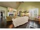Cozy living room with fireplace, dark hardwood floors, shuttered windows and elegant decor at 81 Prestwick Dr., Pawleys Island, SC 29585