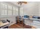 Bright office with hardwood floors, plenty of natural light, and a ceiling fan at 89 Cameron Ct., Pawleys Island, SC 29585