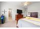 Large primary bedroom with adjoining bathroom access, ceiling fan and a nice view at 892 Harrison St., Myrtle Beach, SC 29579
