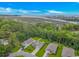 Aerial view showcasing lush foliage, waterways, and residential neighborhood with coastal charm at 1007 Oak Marsh Ln., North Myrtle Beach, SC 29582