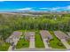 Scenic aerial view of manicured lawns, attractive homes, and a distant cityscape along the coast at 1007 Oak Marsh Ln., North Myrtle Beach, SC 29582