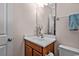 Bathroom vanity featuring a single sink, chrome fixtures and soft, neutral paint colors at 1011 Sable Palm Way, Surfside Beach, SC 29575