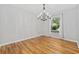 Elegant dining room featuring a chandelier and a large window providing natural light at 109 Wofford Rd., Conway, SC 29526