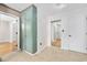 Hallway view featuring tile flooring, a large closet, and entryways to other rooms at 109 Wofford Rd., Conway, SC 29526