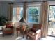 Relaxing sitting area featuring comfortable armchairs and scenic views of the lake at 18 Canvas Back Cove # 122, Georgetown, SC 29440