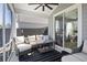 Cozy screened-in porch with comfortable seating, a ceiling fan, and views of the backyard at 1838 Zodiac Court, Myrtle Beach, SC 29577