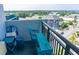 Private balcony with outdoor seating and city views at 2001 S Ocean Blvd. S # 1013, Myrtle Beach, SC 29577