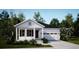 Charming single-Gathering home with white siding, covered porch, and attached one car garage at 223 Atlantic Breeze St., Myrtle Beach, SC 29572
