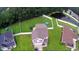 Aerial view of a large fenced backyard with playset and patio at 236 Haley Brooke Dr., Conway, SC 29526