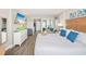 Open living space with a comfortable bed and ample seating, near to kitchen area at 2401 S Ocean Blvd. # 1262, Myrtle Beach, SC 29577
