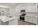 Modern kitchen with stainless steel appliances, white cabinets, and a spacious center island at 250 Six Mile Creek Dr., Georgetown, SC 29440