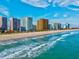 Panoramic aerial view of the stunning oceanfront resort, showcasing the beautiful beach and towers at 2504 N Ocean Blvd. # 1730, Myrtle Beach, SC 29577