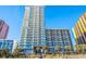 Exterior shot of a tall resort property near the beach with multiple floors and balconies at 2504 N Ocean Blvd. # 1730, Myrtle Beach, SC 29577