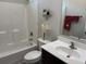 Bathroom with a shower-tub combo, and a spacious vanity sink at 2594 W Shore Dr., Longs, SC 29568
