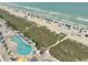 Picturesque aerial view of beach, pool, and lounge areas at 2801 S Ocean Blvd. # 1535, North Myrtle Beach, SC 29582