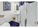 Stylish bathroom with a pedestal sink, toilet, and glass-enclosed shower at 2818 Sanctuary Blvd., Conway, SC 29526