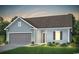 Charming single-story home with a neatly manicured lawn, attached garage and beautiful light blue siding at 319 River Edge Dr., Myrtle Beach, SC 29588