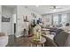 Cozy living room featuring a modern ceiling fan and stylish decor throughout at 4136 Alvina Way, Myrtle Beach, SC 29579