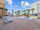 Community lazy river pool with tropical plants and landscaping at 6900 N Ocean Blvd. # 834, Myrtle Beach, SC 29577