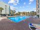 Large community pool featuring clear blue water and plenty of deck space with lounge chairs at 6900 N Ocean Blvd. # 834, Myrtle Beach, SC 29577