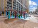 Community splash pad with colorful water features, fountains, and sprayers at 6900 N Ocean Blvd. # 834, Myrtle Beach, SC 29577