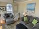 Bright living room with comfortable seating, neutral tones and decorative accents at 710 S Waccamaw Dr., Garden City Beach, SC 29576