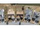 Aerial view of the homes and landscaped yards situated on a serene waterfront at 755 Wintercreeper Dr., Longs, SC 29568