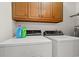Convenient laundry area features cabinetry above the washer and dryer for easy storage at 800 9Th Ave. S # N-1, North Myrtle Beach, SC 29582
