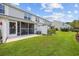 Green backyard featuring a screened porch, well-kept lawn, and a privacy fence at 807 Wilshire Ln. # 807, Murrells Inlet, SC 29576