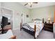 Bedroom with floral bedspread, neutral carpet, and light green walls at 807 Wilshire Ln. # 807, Murrells Inlet, SC 29576