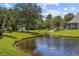 Picturesque pond view with mature trees and landscaped grounds, offering a serene and tranquil community setting at 807 Wilshire Ln. # 807, Murrells Inlet, SC 29576