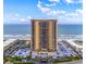 Stunning aerial view of a beachfront condo, showcasing ocean views and convenient parking at 9650 Shore Dr. # 507, Myrtle Beach, SC 29572