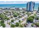Stunning aerial view of Oceans One Resort building and the surrounding cityscape near the ocean at 107 S Ocean Blvd. # 503, Myrtle Beach, SC 29577