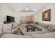 Spacious living room featuring a modern entertainment center and comfortable sectional sofa at 139 Avian Dr. # 6-201, Pawleys Island, SC 29585