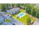 Aerial view of condo complex, pool and landscaping at 1450 St. George Ln. # E, Myrtle Beach, SC 29588