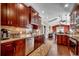 This lovely kitchen has granite countertops, stainless appliances and seamlessly leads to the living space at 1733 24Th Ave. N, North Myrtle Beach, SC 29582