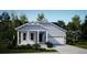 Charming single-Gathering home with light blue siding, a one-car garage, and a well-maintained front lawn at 219 Atlantic Breeze St., Myrtle Beach, SC 29572