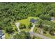 Aerial view of a home with surrounding trees and grass, showcasing the home's location in nature at 2192 Eastwoods Dr., Conway, SC 29526