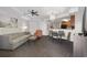 Open living room featuring a sofa, chair, ceiling fan and dining table at 2600 N Ocean Blvd. # 1914, Myrtle Beach, SC 29577