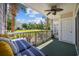 Inviting patio with fan, offering stunning views of the common area, perfect for outdoor enjoyment at 4683 Wild Iris Dr. # 103, Myrtle Beach, SC 29577