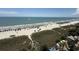 Breathtaking aerial view of a pristine beach featuring rows of colorful umbrellas on a sunny day at 4800 S Ocean Blvd. # 706, North Myrtle Beach, SC 29582