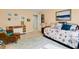 Cozy bedroom featuring beach-themed decor, wicker furniture, and light wood floors at 52 Trimmings Ct., Pawleys Island, SC 29585