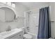 Clean bathroom featuring modern sink and a shower with a curtain at 6001 N Ocean Blvd. # 137, North Myrtle Beach, SC 29582