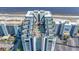 Spectacular aerial view of the colorful building and its rooftop pool and beach nearby at 6804 North Ocean Blvd. # 515, Myrtle Beach, SC 29572