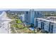 Aerial view of a beachfront high-rise condo building with a swimming pool and beach access at 6804 North Ocean Blvd. # 515, Myrtle Beach, SC 29572
