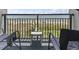 Unobstructed views of the beach from this unit's balcony, furnished with seating for enjoying the ocean breeze at 6804 North Ocean Blvd. # 515, Myrtle Beach, SC 29572